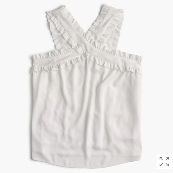 J. Crew Criss-Cross Ruffle Top - Picture 1 of 4